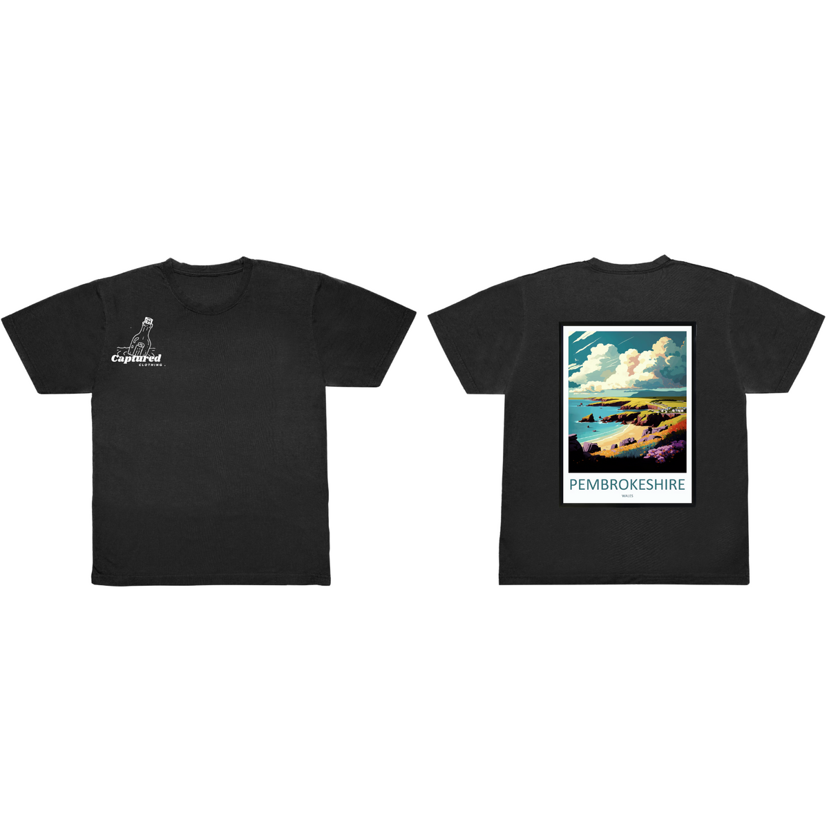 "Pembrokeshire" Vintage Graphic Design T-Shirt