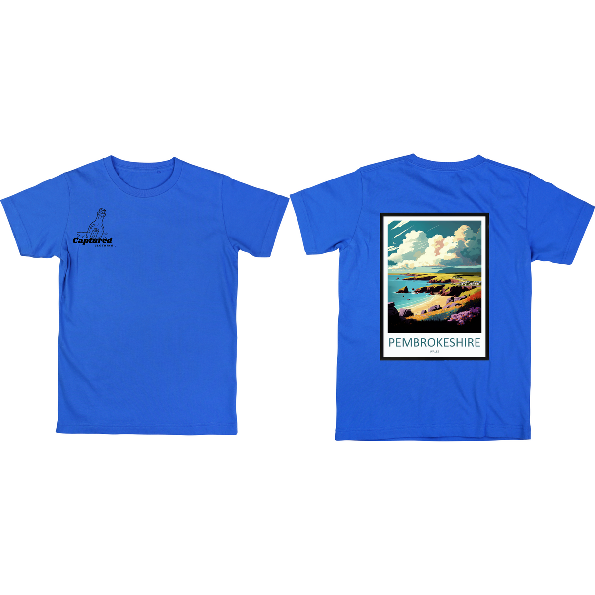 "Pembrokeshire" Vintage Graphic Design T-Shirt