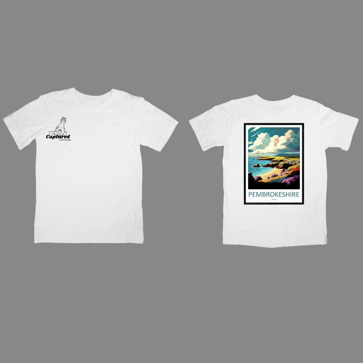 "Pembrokeshire" Vintage Graphic Design T-Shirt