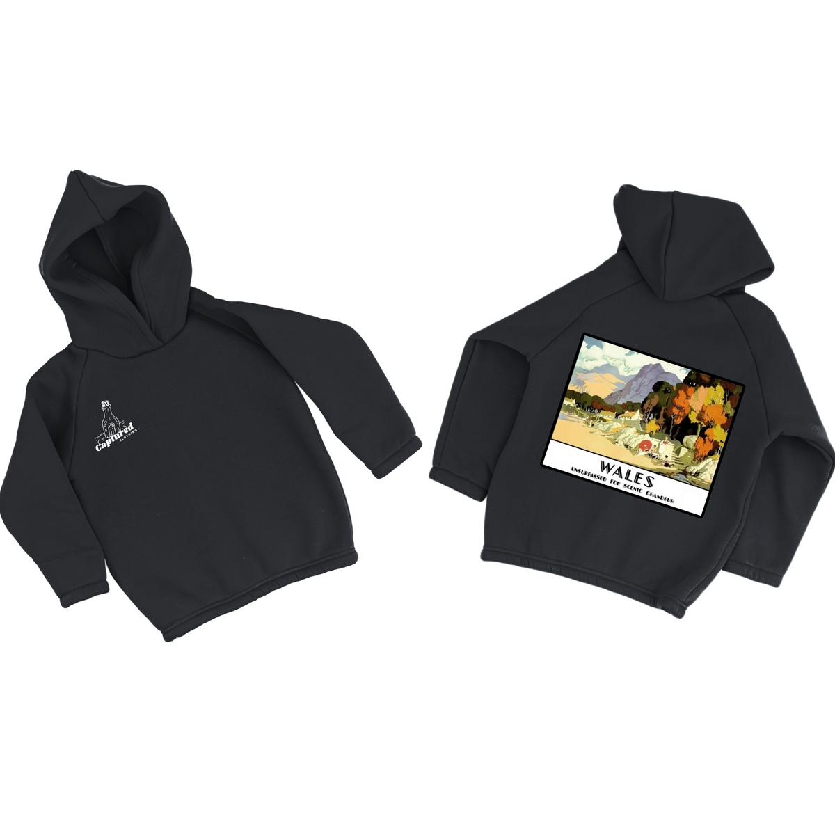 "Wales" Vintage Graphic Design Hoodie