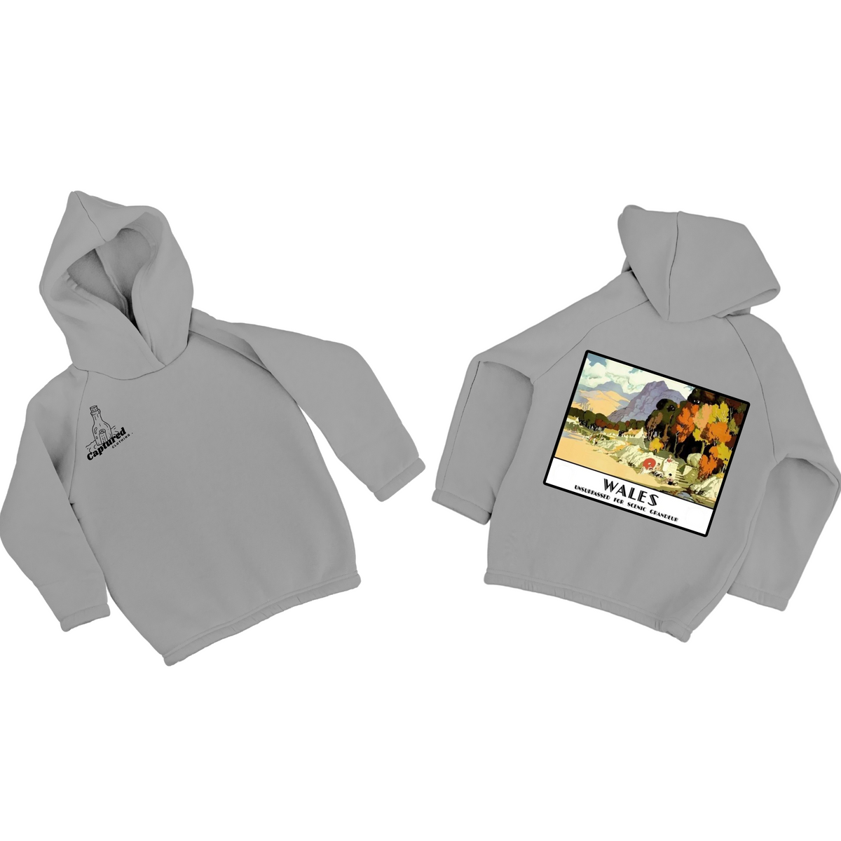 "Wales" Vintage Graphic Design Hoodie