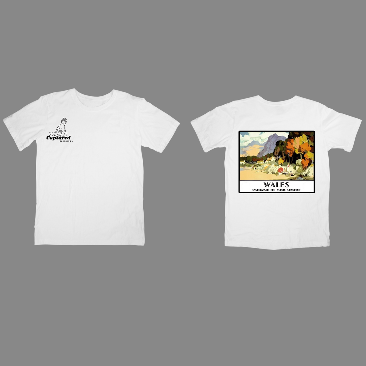 "Wales" Vintage Graphic Design T-Shirt